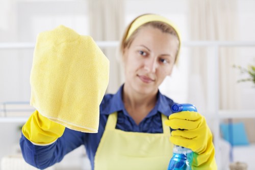 Commercial cleaning team preparing a workplace in Elephant and Castle
