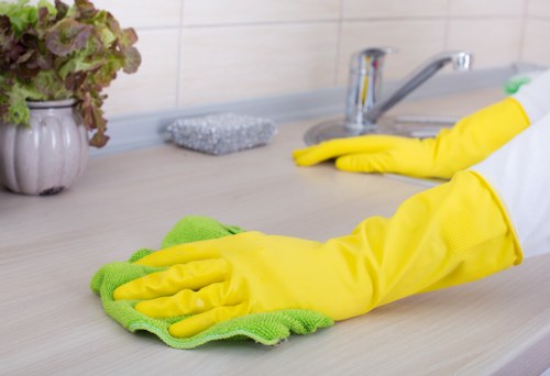 Deep cleaning equipment being used on a hard floor in Elephant and Castle